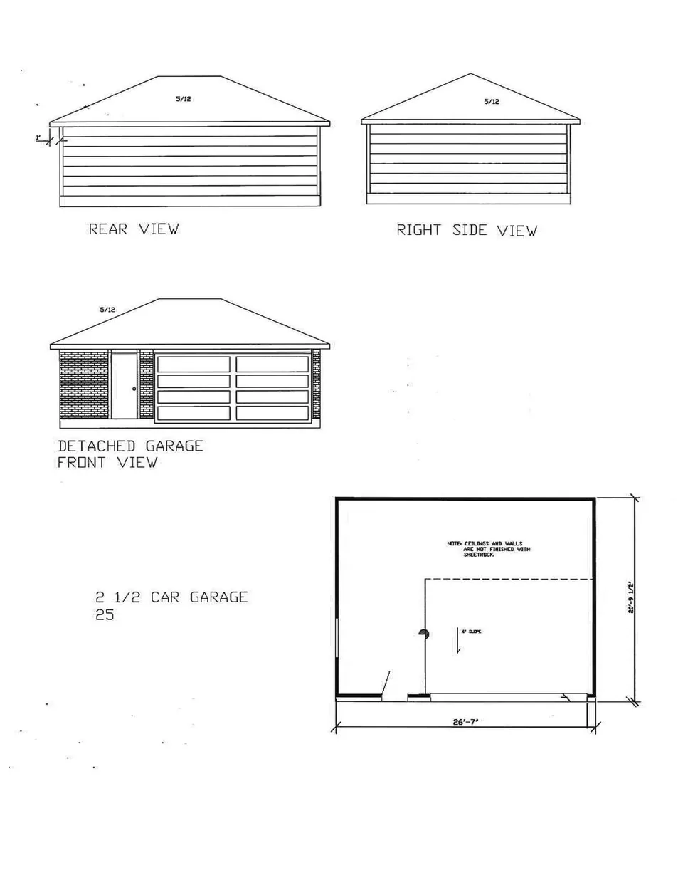 Cervelle 2½ Car configuration 25 drawing, 26'-7" × 20'-9½"